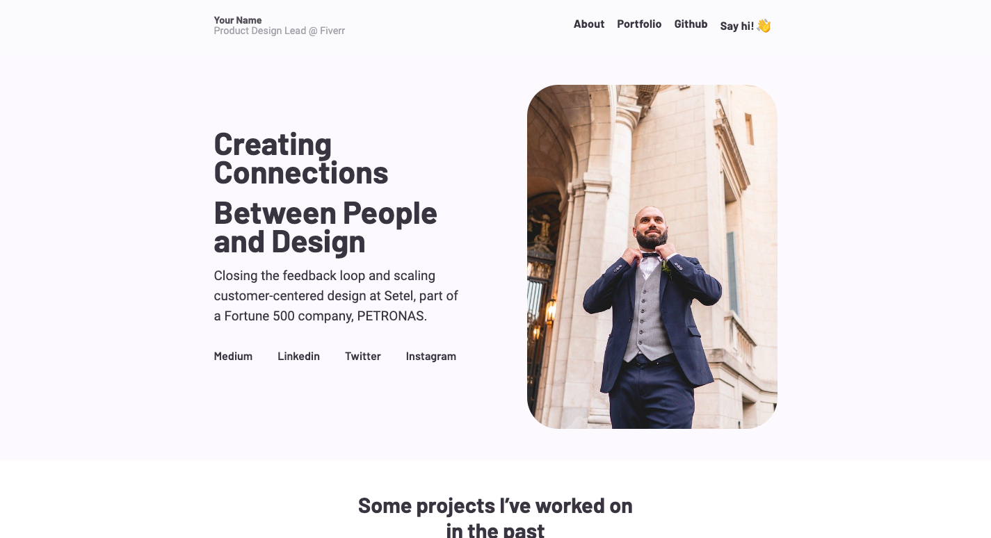 Custom HTML Portfolio website development